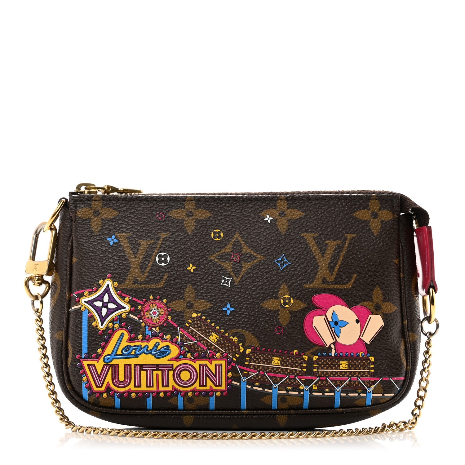 Louis Vuitton Monogram 2020 Christmas Animation Roller Coaster Mini Pochette Accessories Pivoine 1 of 7