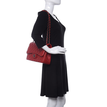 Chanel Lambskin Quilted Jumbo Double Flap Red 2 of 12