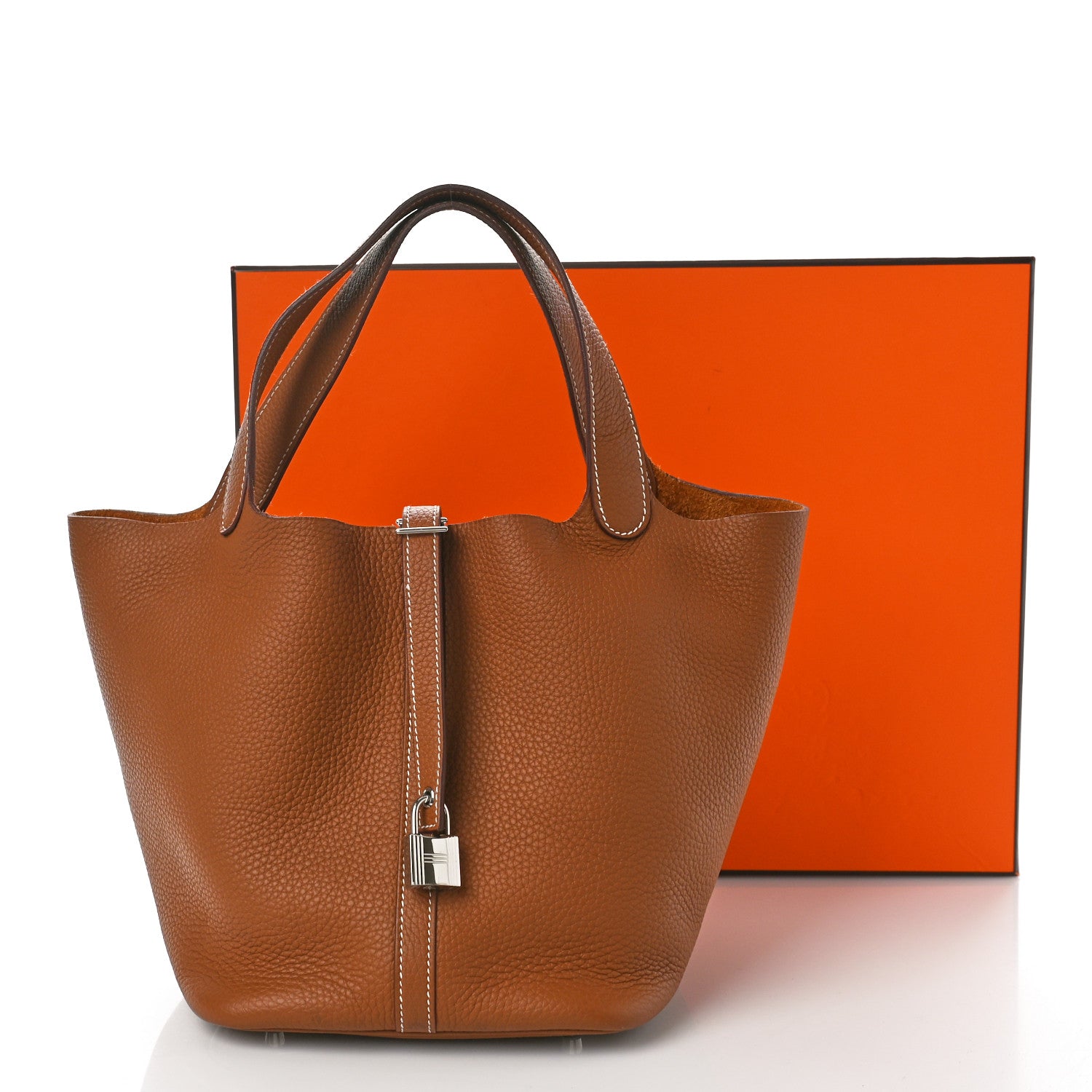 Hermes Taurillon Clemence Picotin Lock 22 MM Gold 9 of 9