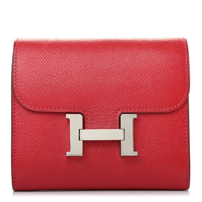 Hermes Epsom Constance Short Wallet Rouge Casaque 1 of 4