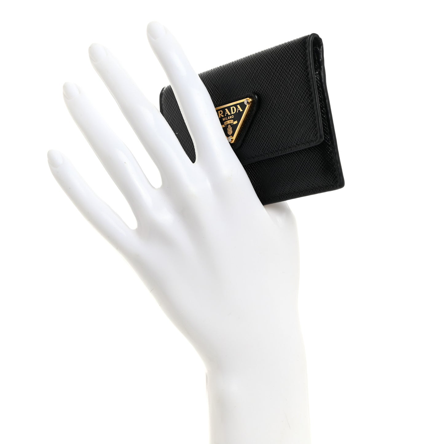 Saffiano Triangle Card Holder Black
