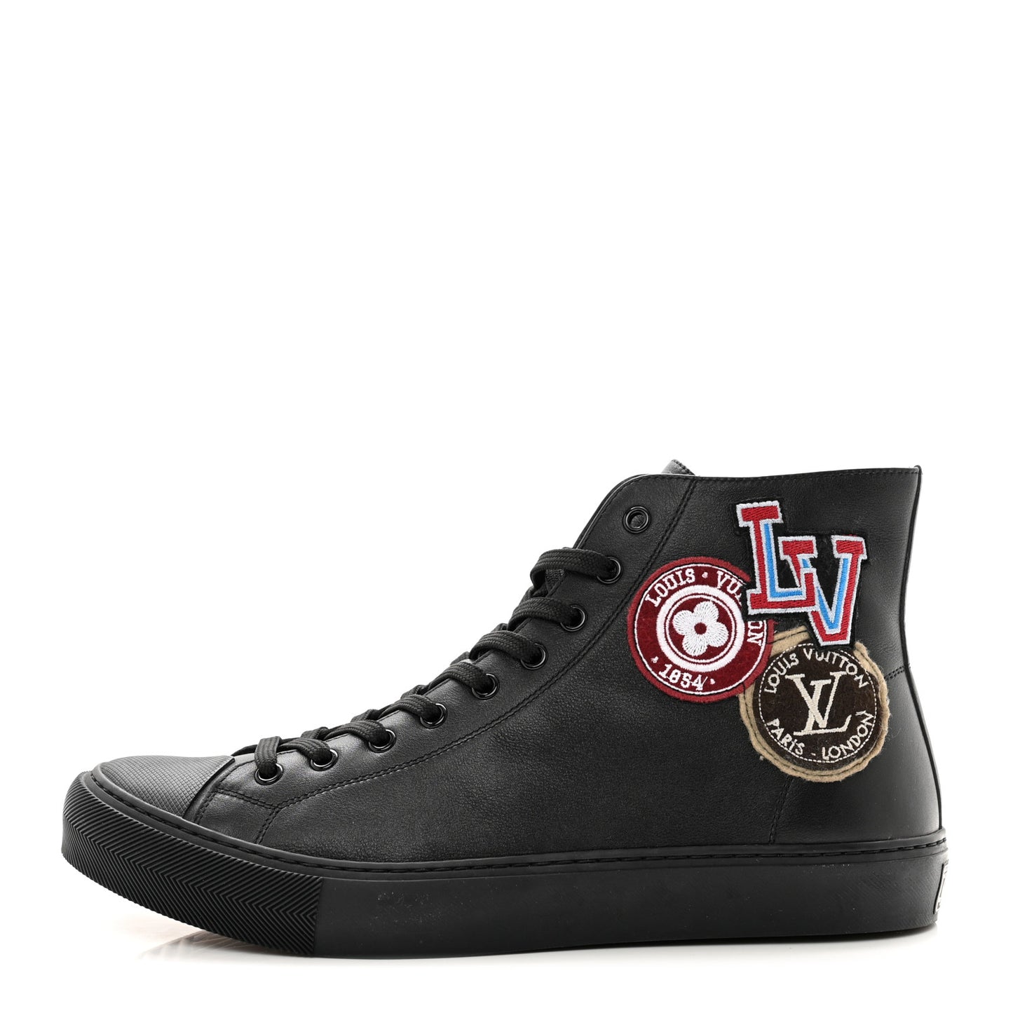 Calfskin LV League Tattoo Sneaker Boots 8 Black