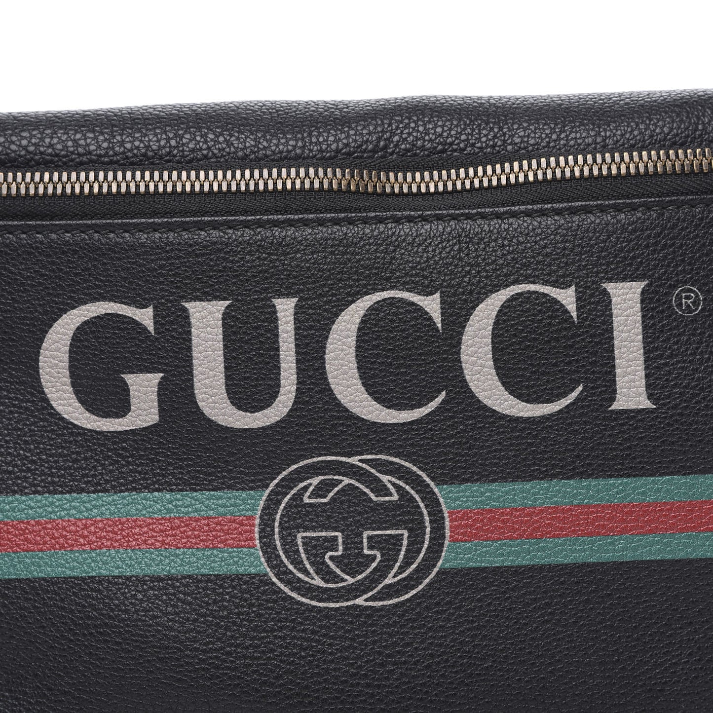 Grained Calfskin Logo Belt Bag Black