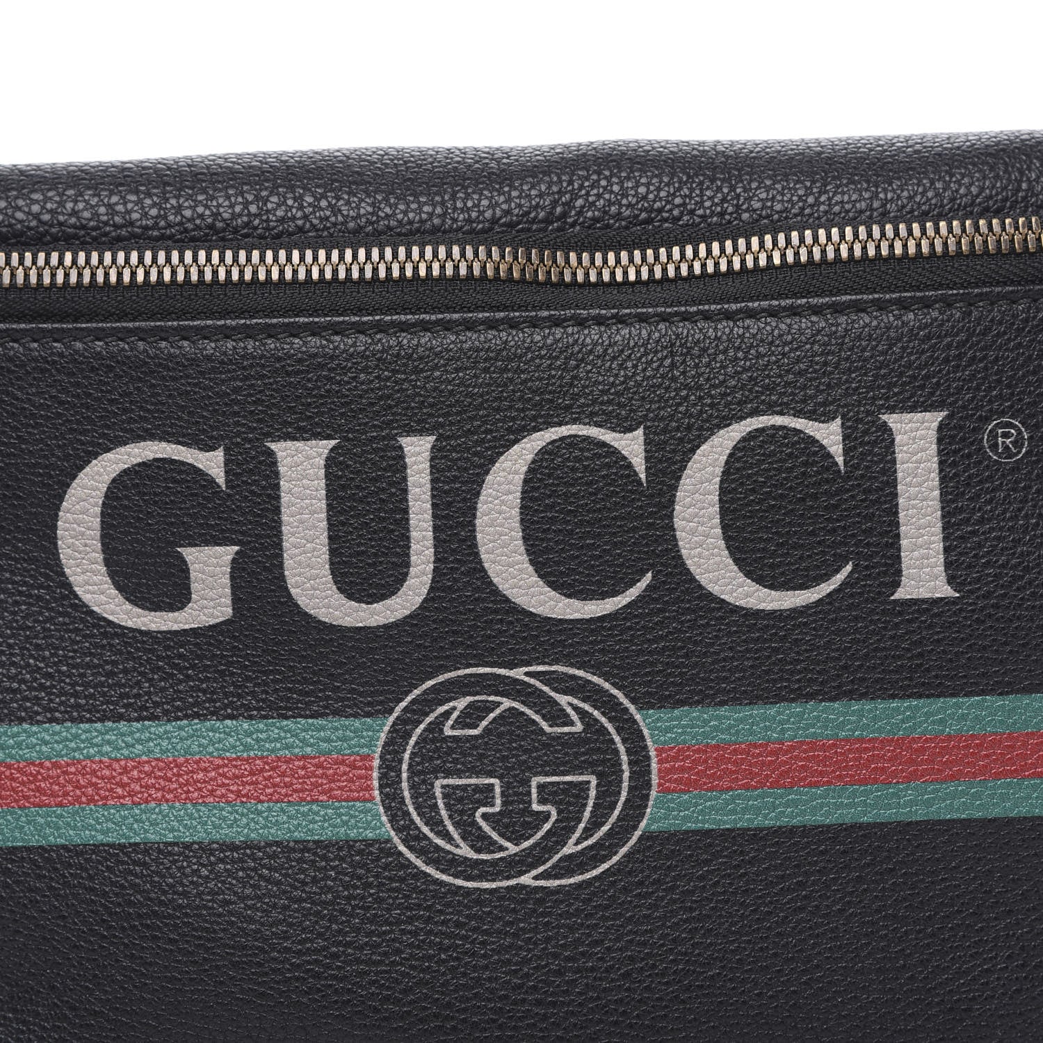 Gucci Grained Calfskin Logo Belt Bag Black 10 of 10