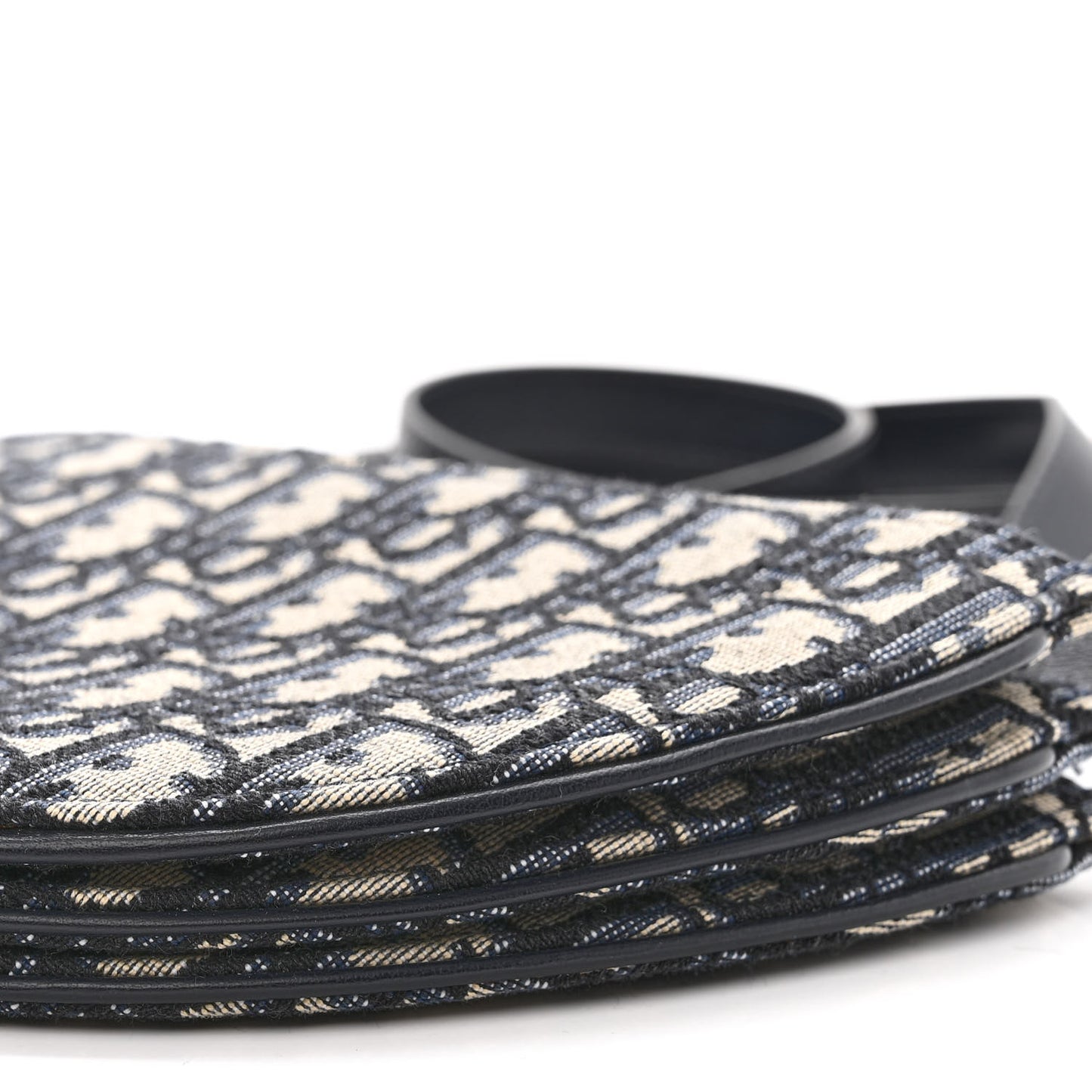 Oblique Saddle Pouch With Strap Navy Blue