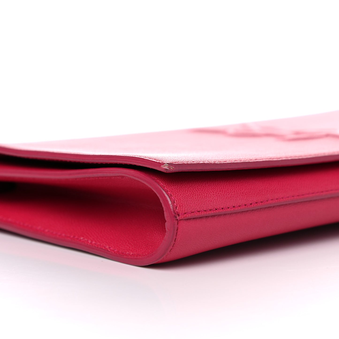 Calfskin Monogram Large Belle De Jour Clutch Lipstick Fuchsia