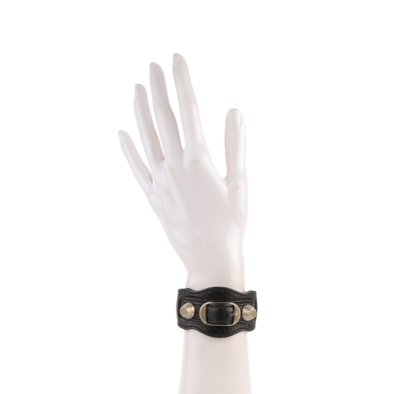 Balenciaga Agneau Arena Giant 12 Silver Hardware Bracelet S Black 2 of 5
