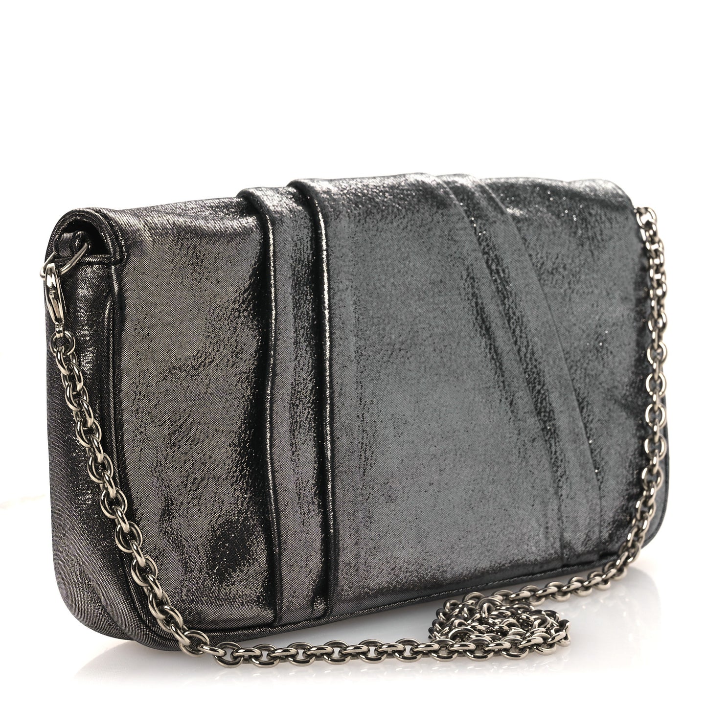 Metallic Calfskin Mia Pochette Silver