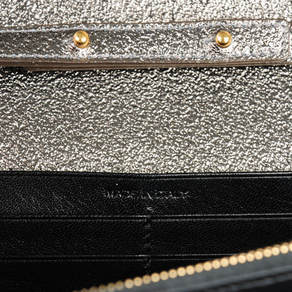 Saint Laurent Grained Metallic Calfskin Monogram Chain Wallet Bronze 7 of 8