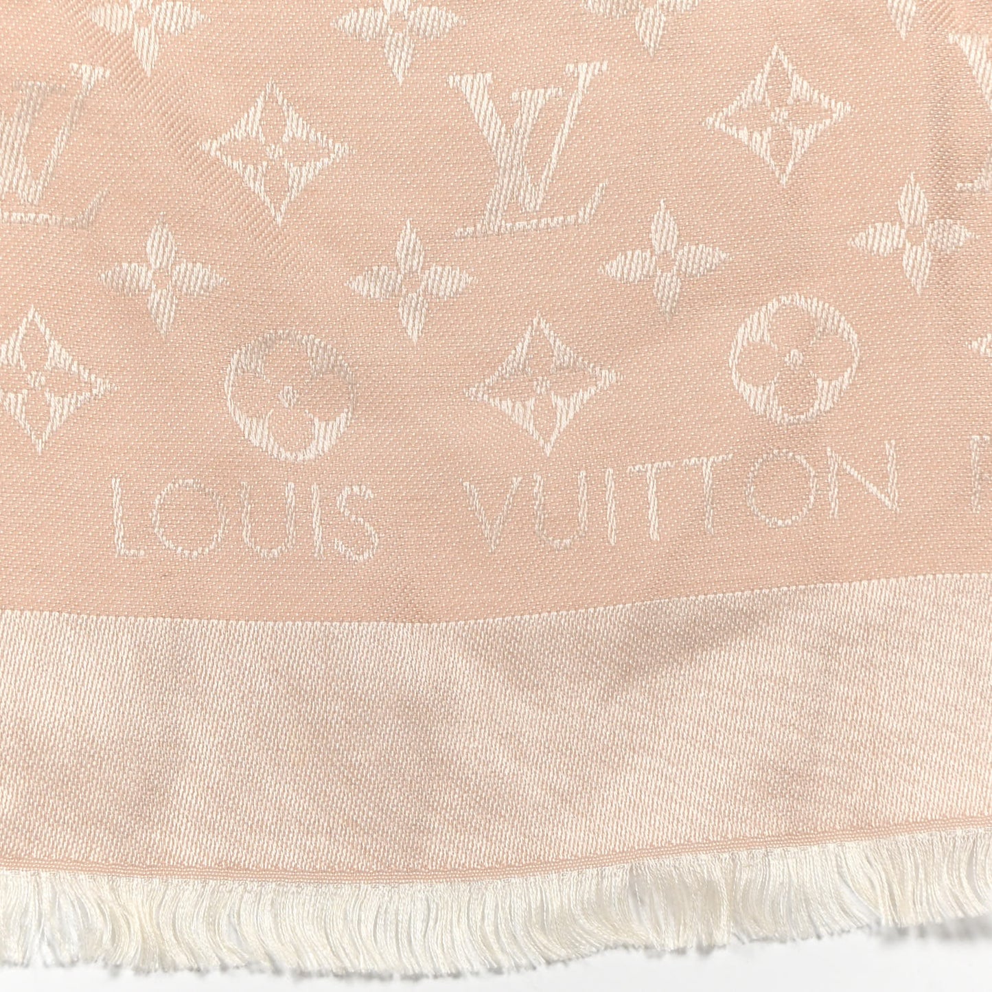 Silk Wool Monogram Shawl Rose