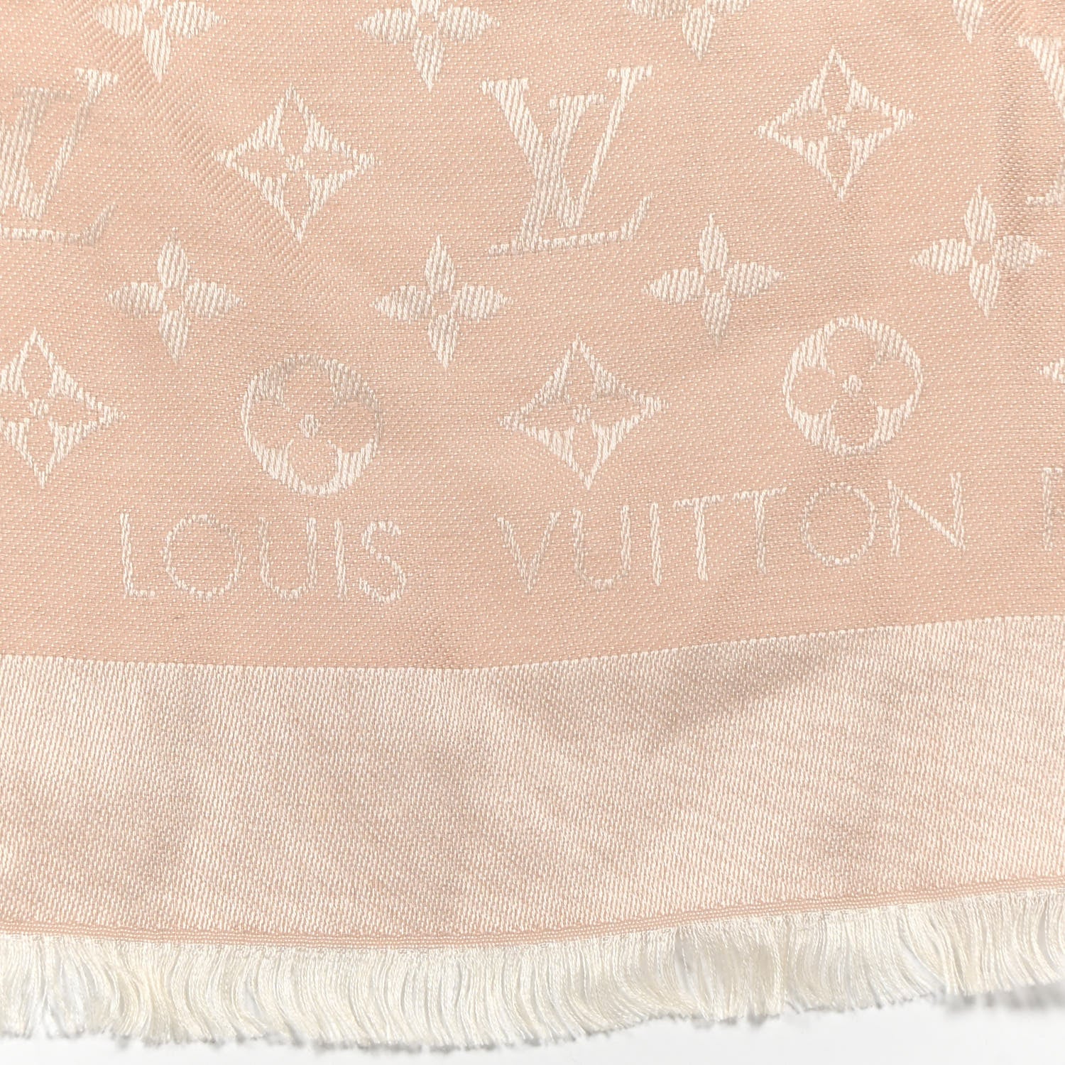 Louis Vuitton Silk Wool Monogram Shawl Rose 9 of 9