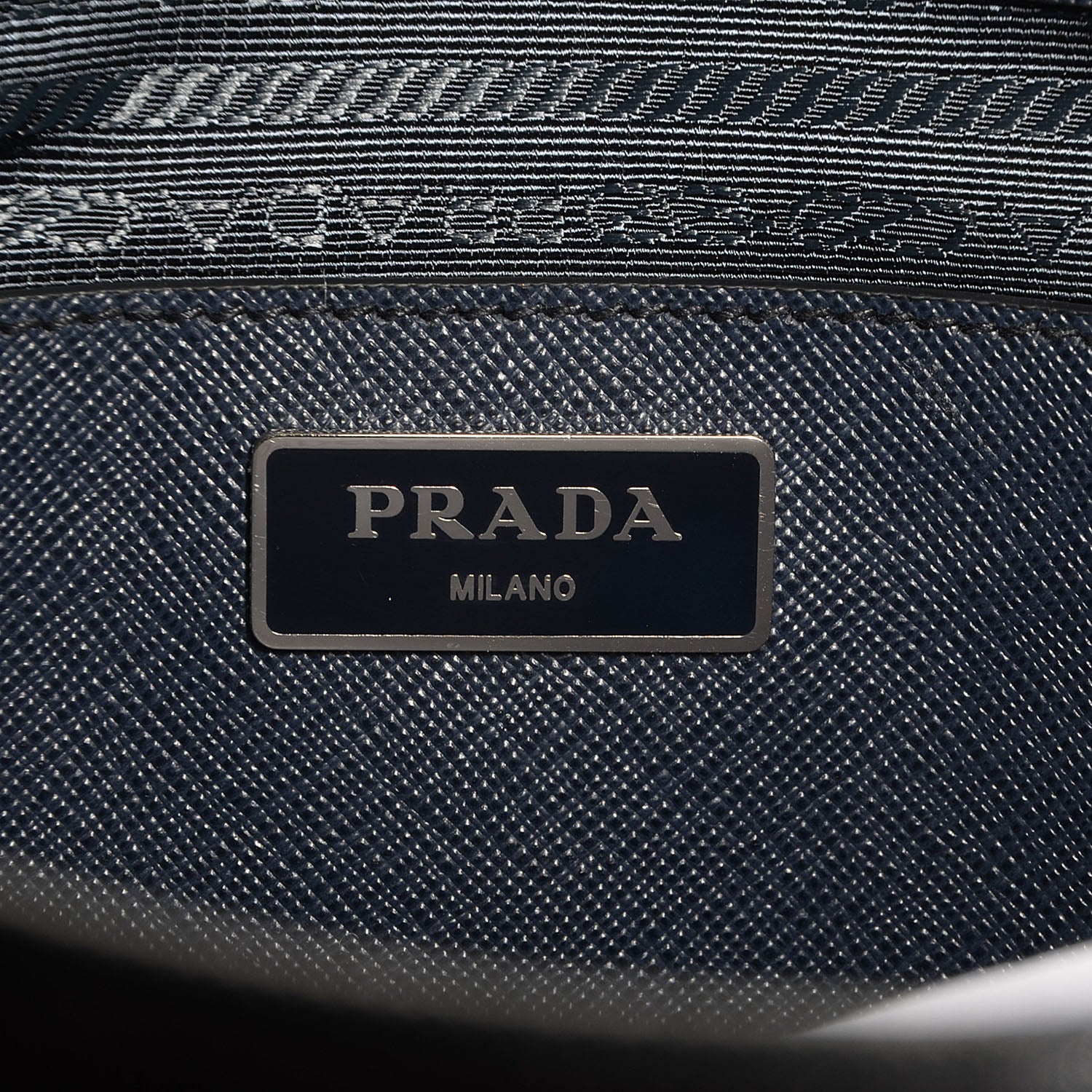 Prada Saffiano Lux Double Handle Shopping Tote Baltico 6 of 10