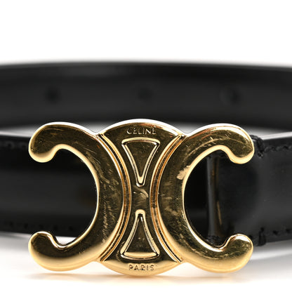 Celine Box Calfskin Small 18mm Triomphe Belt 70 28 Black 7 of 8