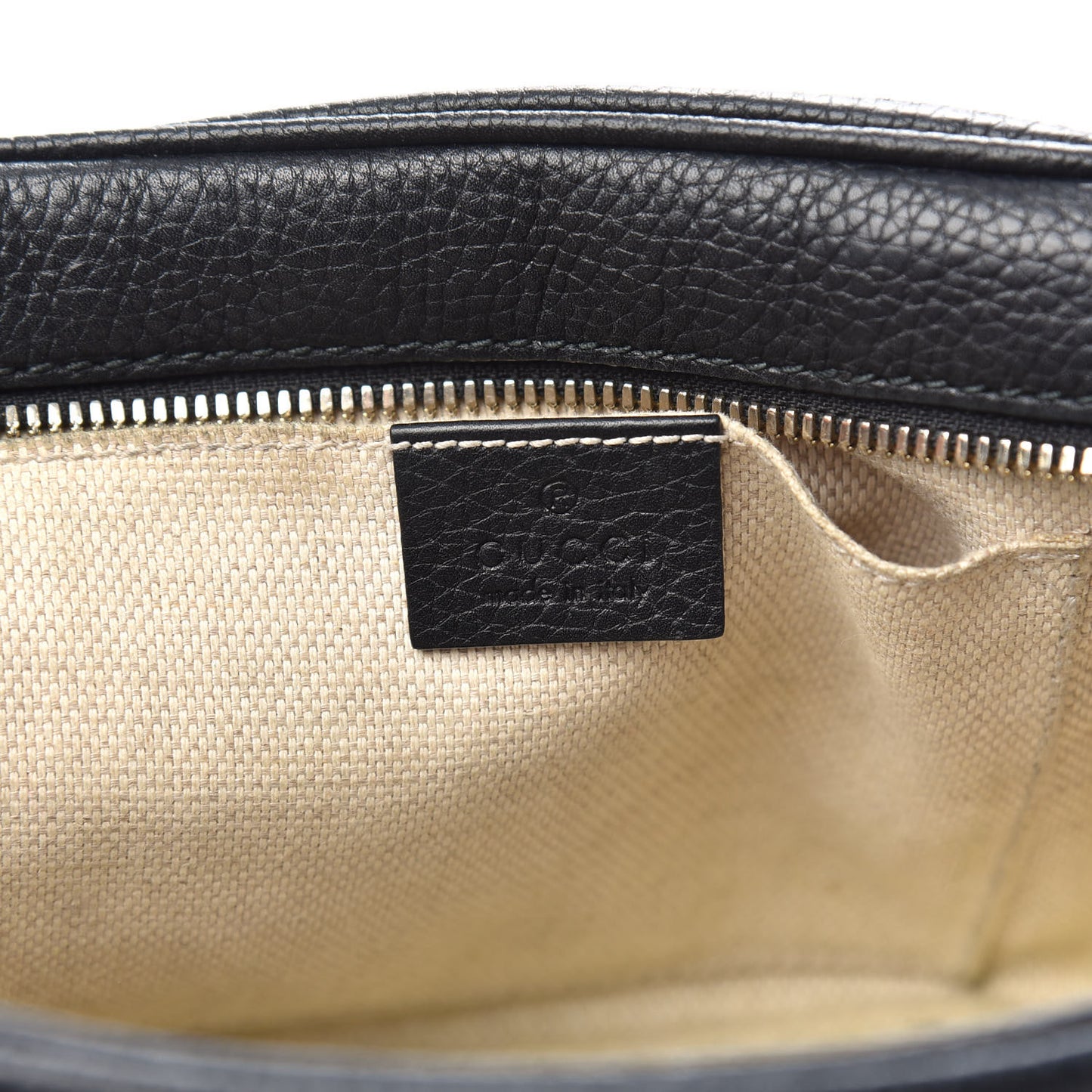 Pebbled Calfskin Small Soho Disco Bag Black