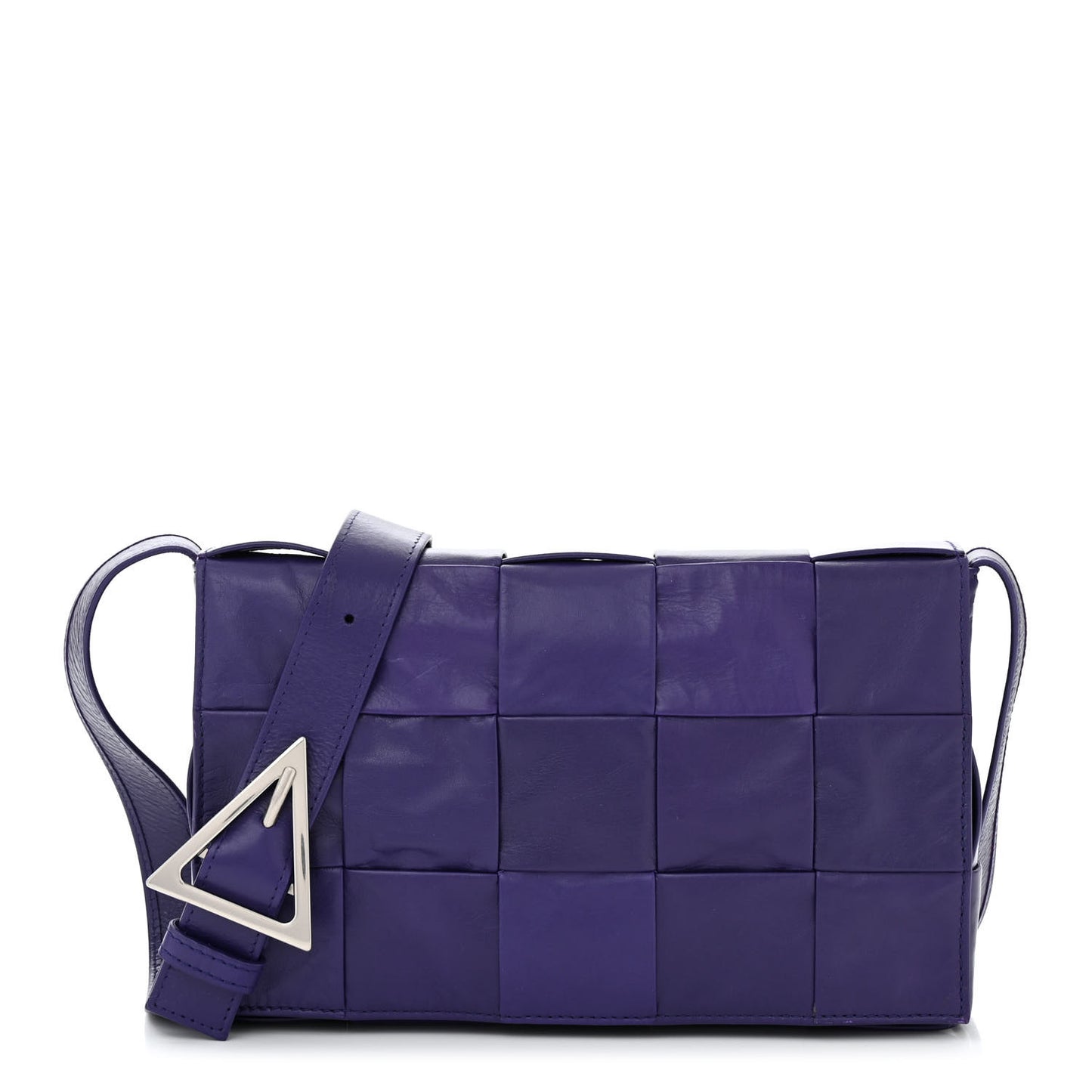 Paper Calfskin Maxi Intreccio Cassette Crossbody Bag Purple