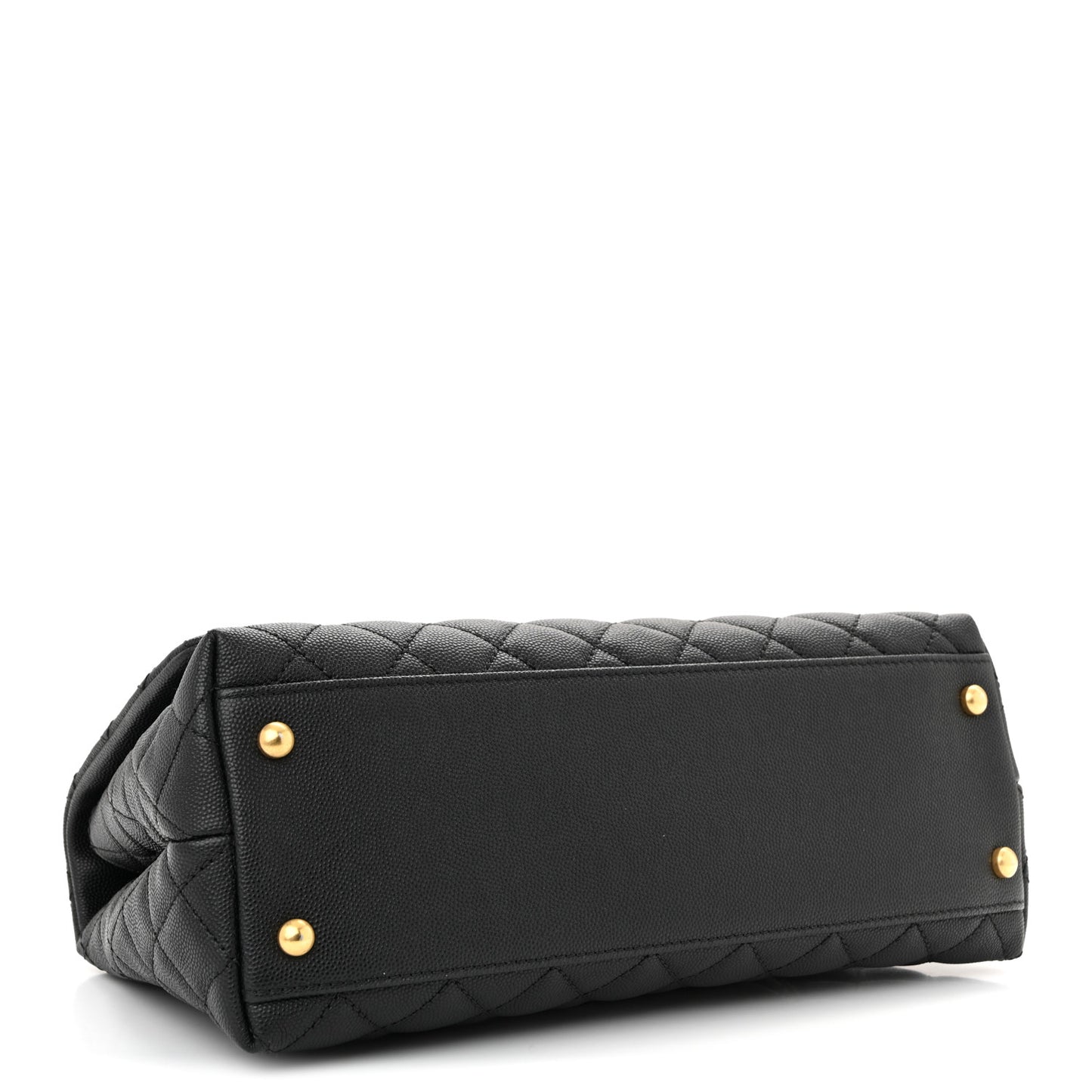 Caviar Quilted Small Coco Handle Flap Black