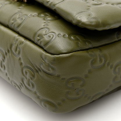Gucci Lambskin Embossed Mini GG Milano Top Handle Shoulder Bag Green 9 of 9