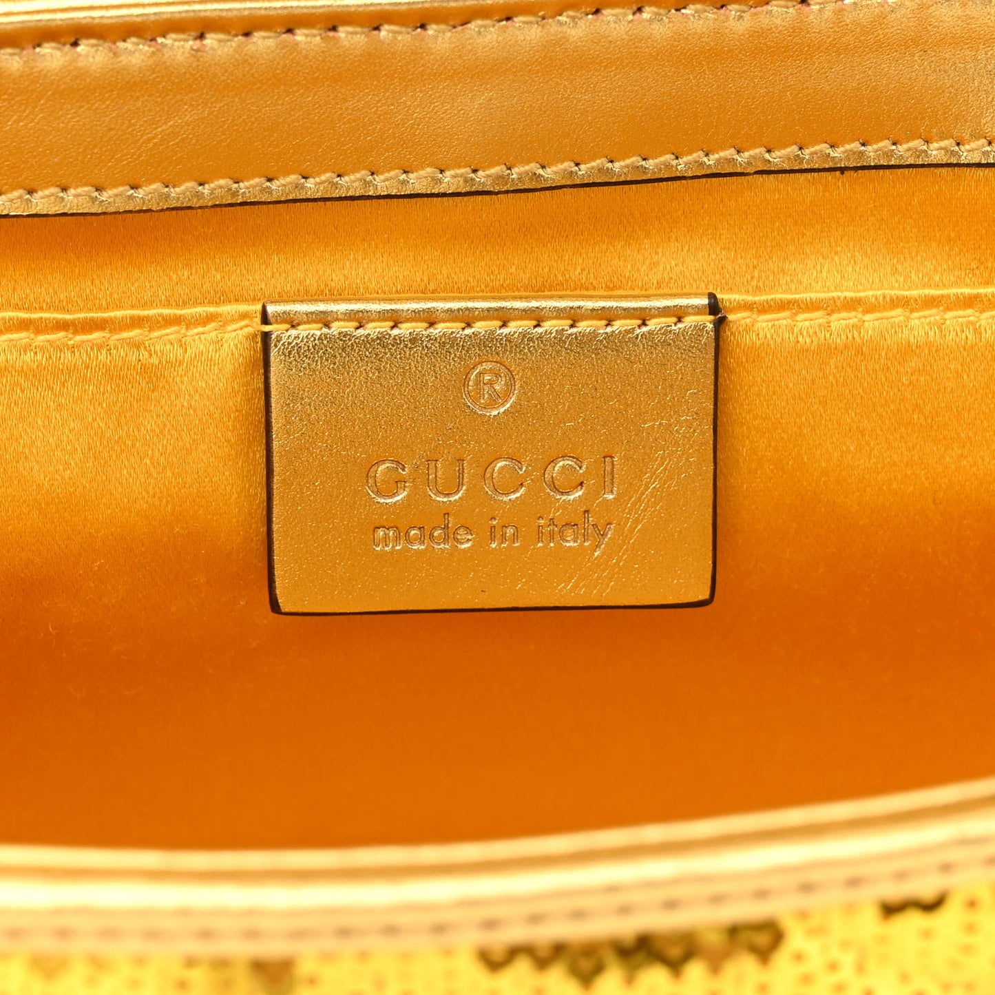 Sequin Matelasse Diagonal Mini GG Marmont Shoulder Bag Gold