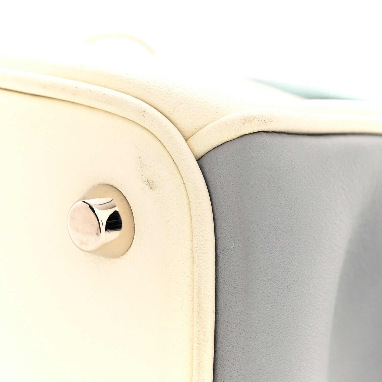 Christian Dior Smooth Calfskin Patent Medium Diorissimo Tote White Grey 15 of 19
