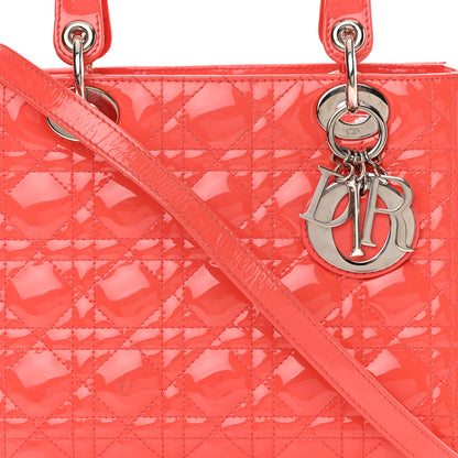 Christian Dior Patent Cannage Medium Lady Dior Fuchsia 8 of 18