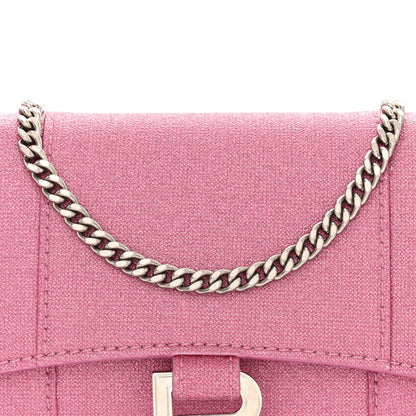 Balenciaga Sparkling Fabric XS Hourglass Wallet On Chain Sweet Pink 7 of 11
