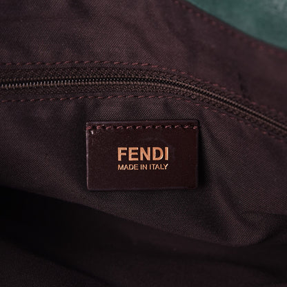 Fendi Metallic Calfskin Crossbody Green 6 of 7