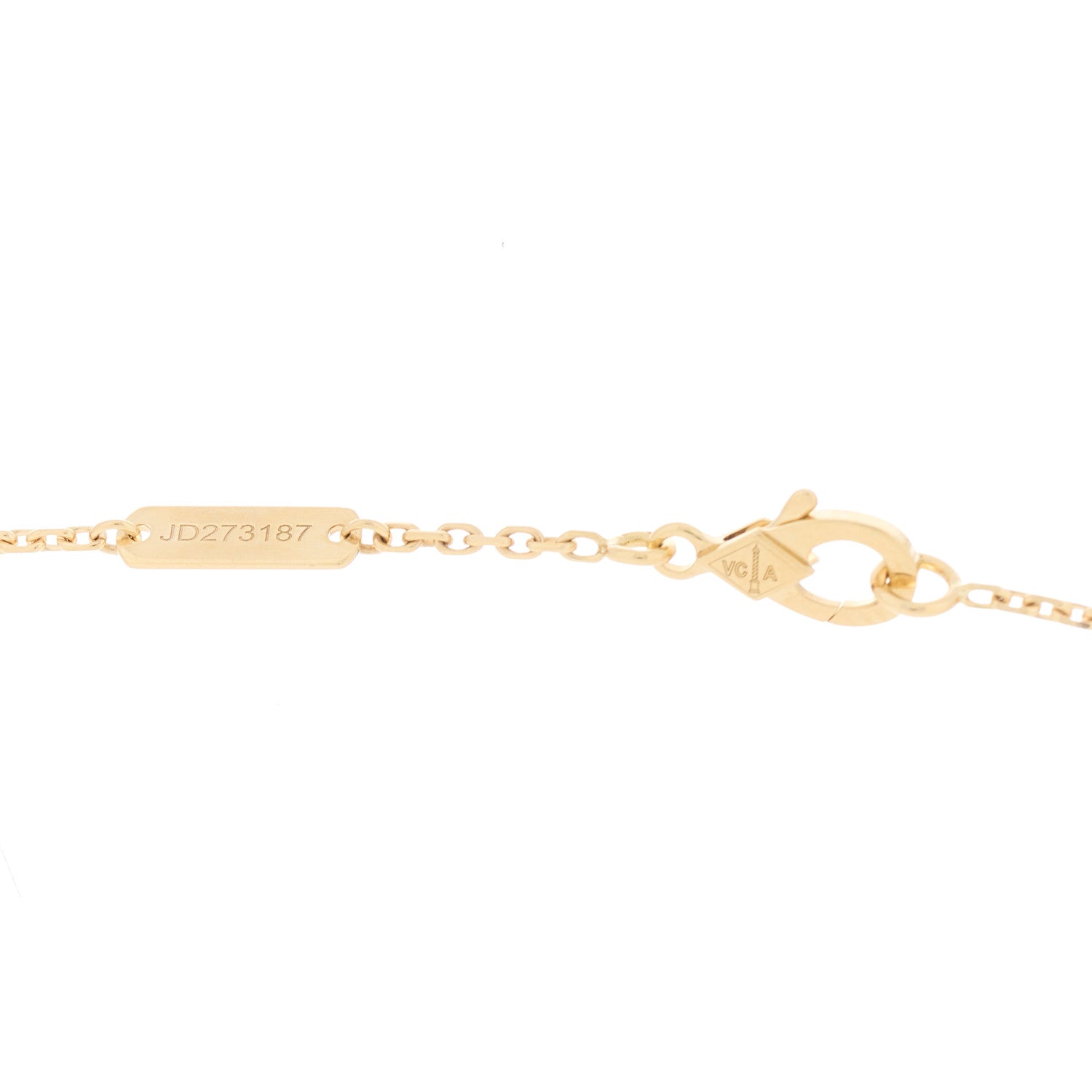 Van Cleef & Arpels 18K Yellow Gold Guilloche Vintage Alhambra Pendant Necklace 4 of 5