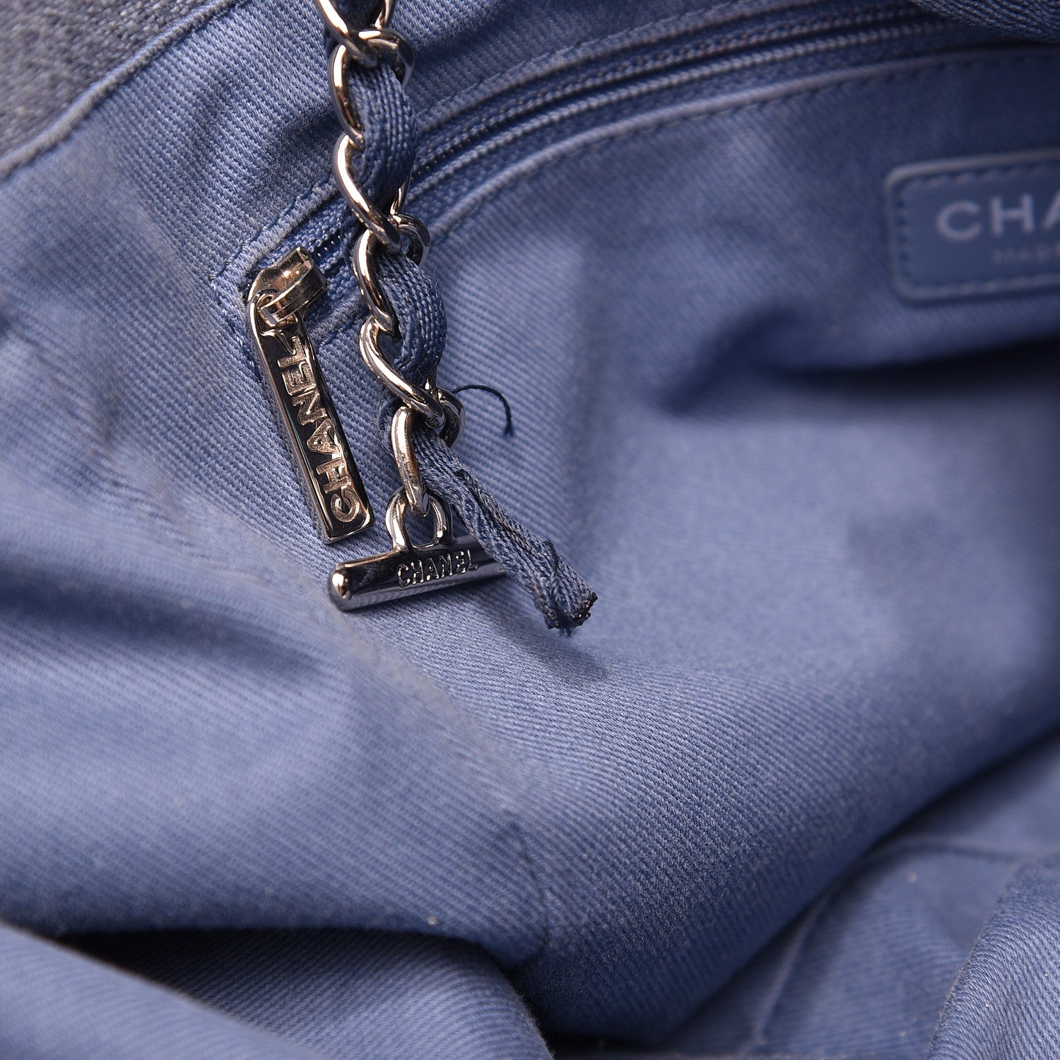 Chanel Canvas Small Deauville Tote Blue 13 of 14