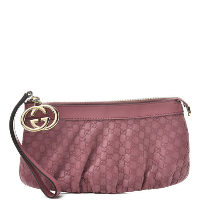 Gucci Metallic Guccissima New Britt Wristlet Pink 1 of 7