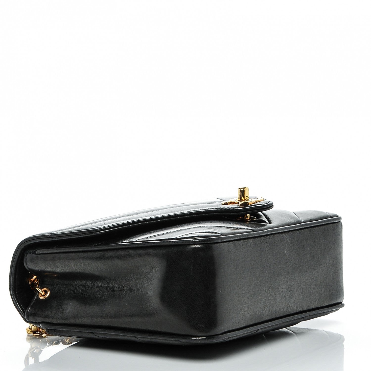 Chanel Lambskin Chevron Quilted Mini Square Flap Black 4 of 8