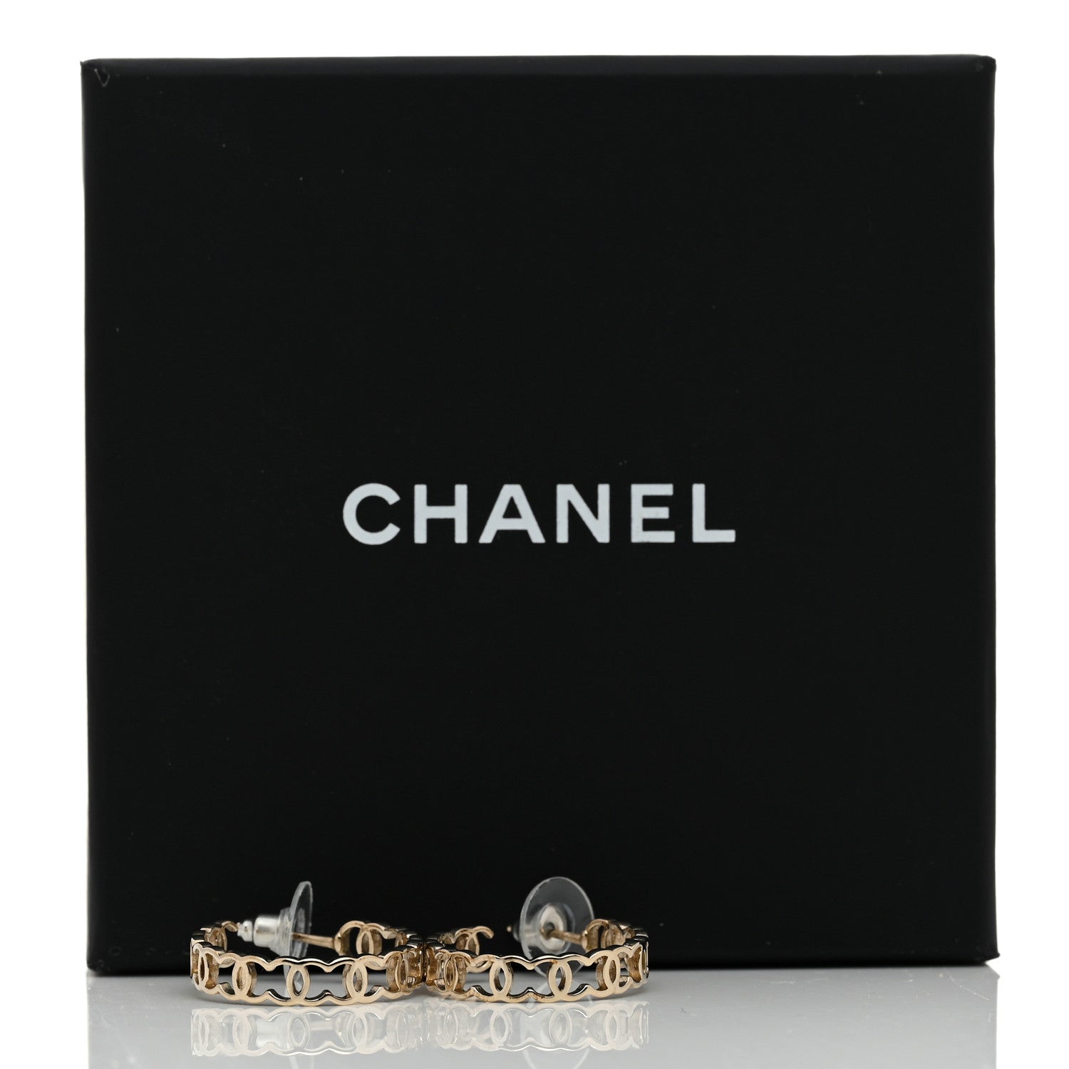 Chanel Metal CC Hoop Earrings Gold 5 of 5