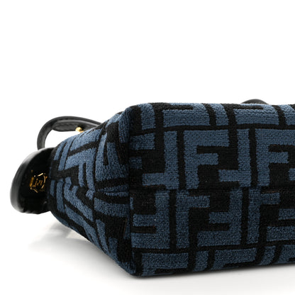 Fendi Chenille Vitello King Plexiglass FF Mini By The Way Top Handle Boston Bag Blue Black 9 of 10