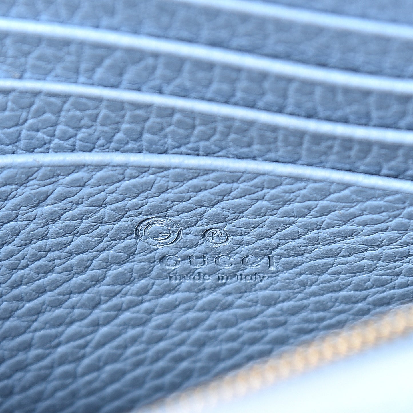 Dollar Calfskin Medium Betty Chain Wallet Mineral Blue