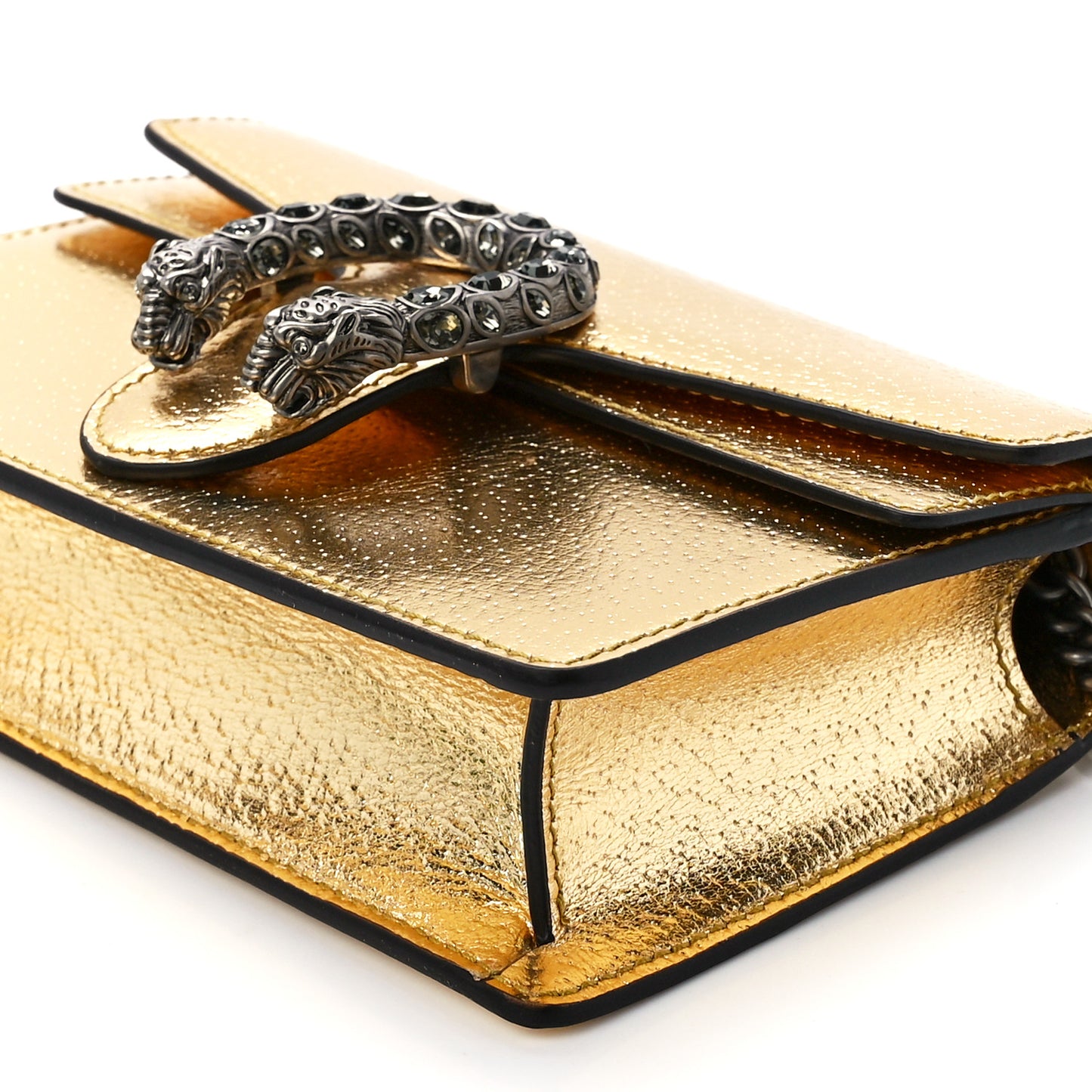 Metallic Calfskin Super Mini Dionysus Shoulder Bag Gold