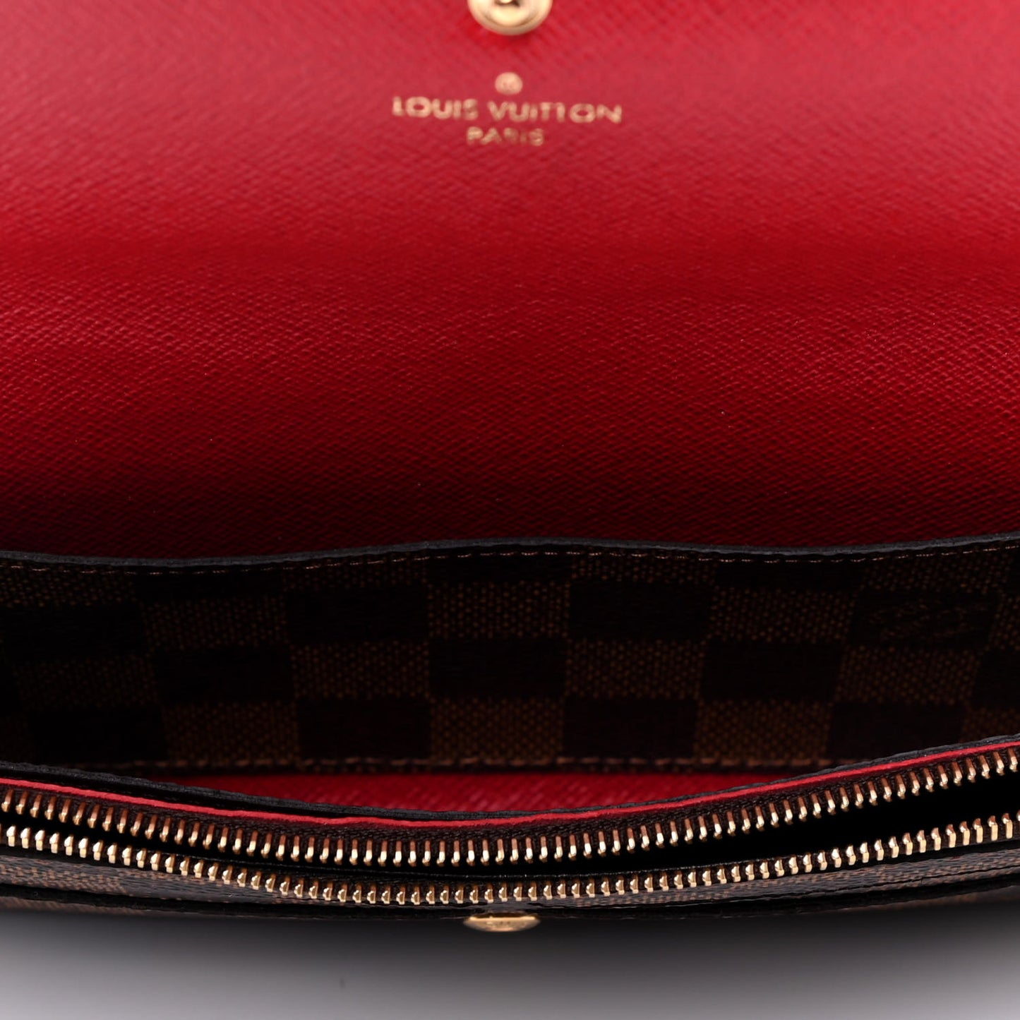 Damier Ebene Emilie Wallet Red