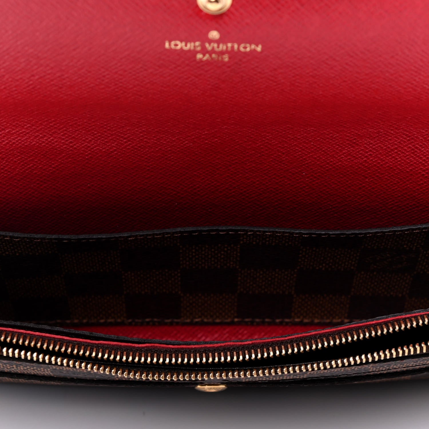 Louis Vuitton Damier Ebene Emilie Wallet Red 4 of 4