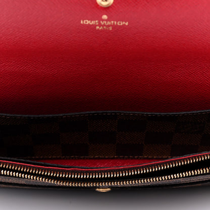 Louis Vuitton Damier Ebene Emilie Wallet Red 4 of 4