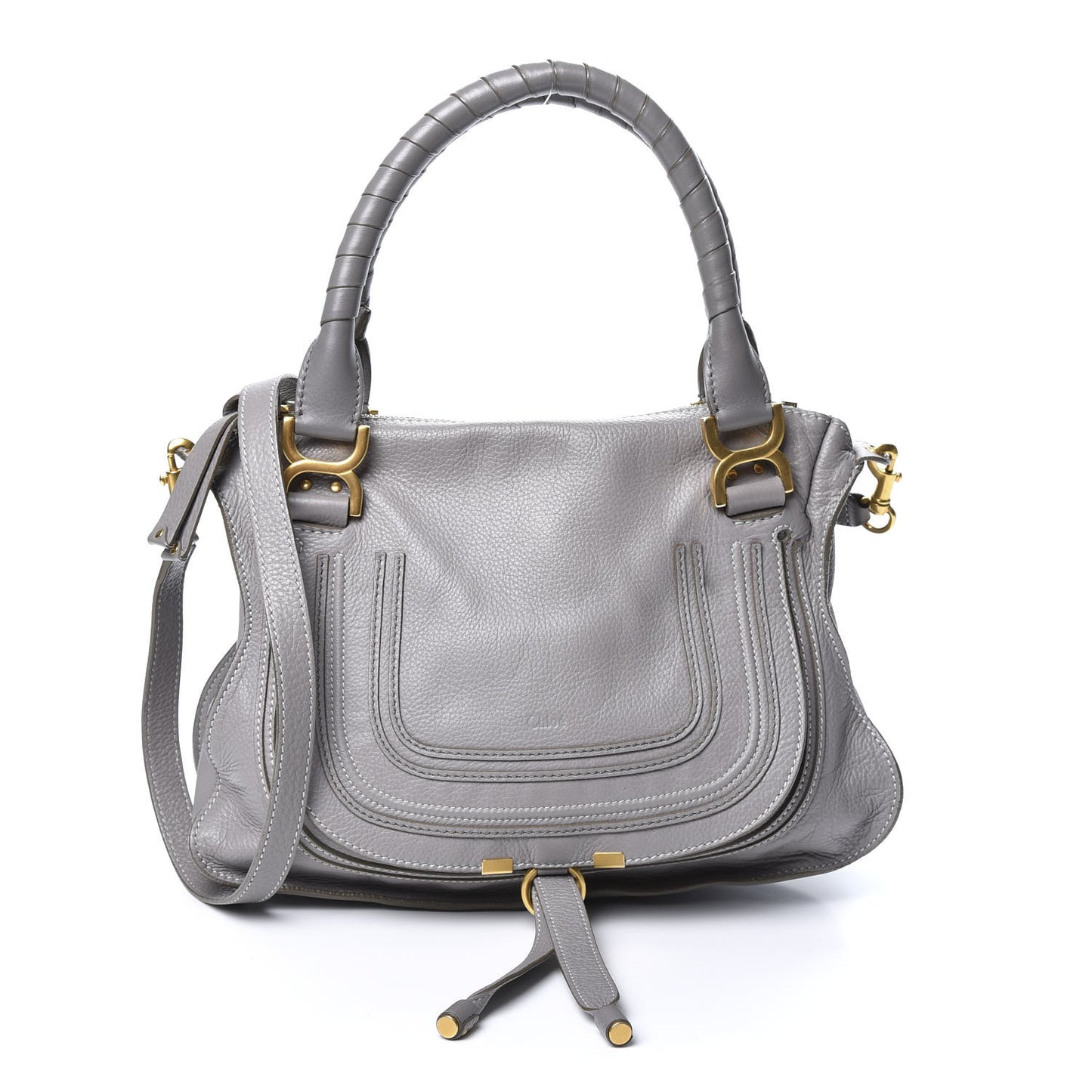Calfskin Medium Marcie Satchel Cashmere Grey