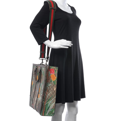 Gucci GG Supreme Monogram Tian Web Vertical Tote Beige Multicolor New Acero 2 of 7
