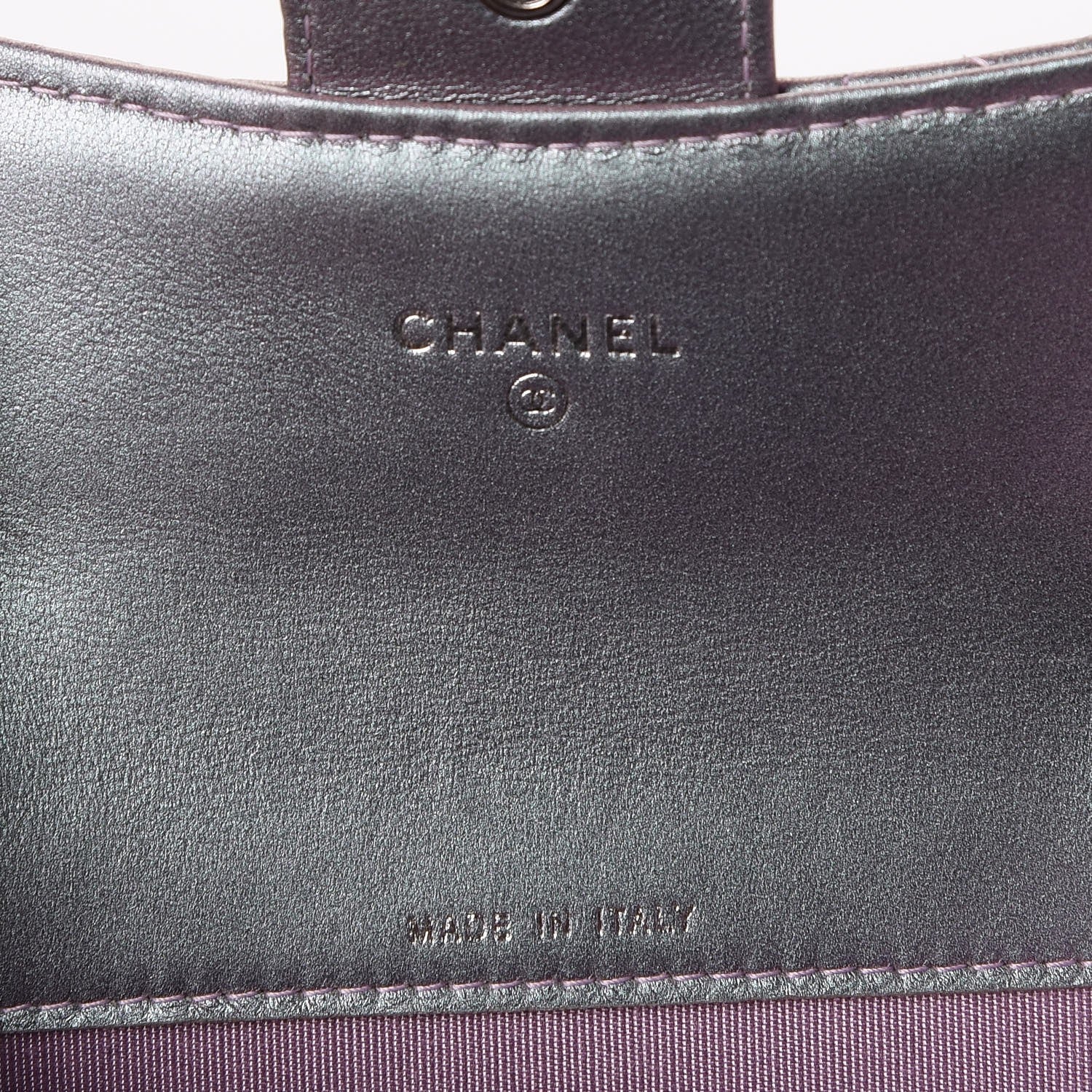 Chanel Iridescent Lambskin Quilted Reissue Flap Card Holder Light Purple 6 of 12