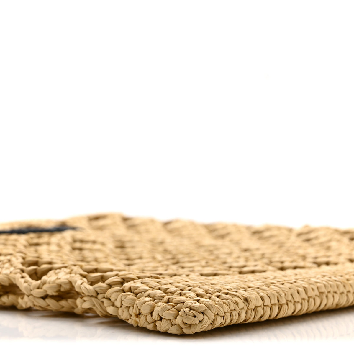 Prada Yarn Raffia Effect Embroidered Logo Tote Naturale 8 of 10