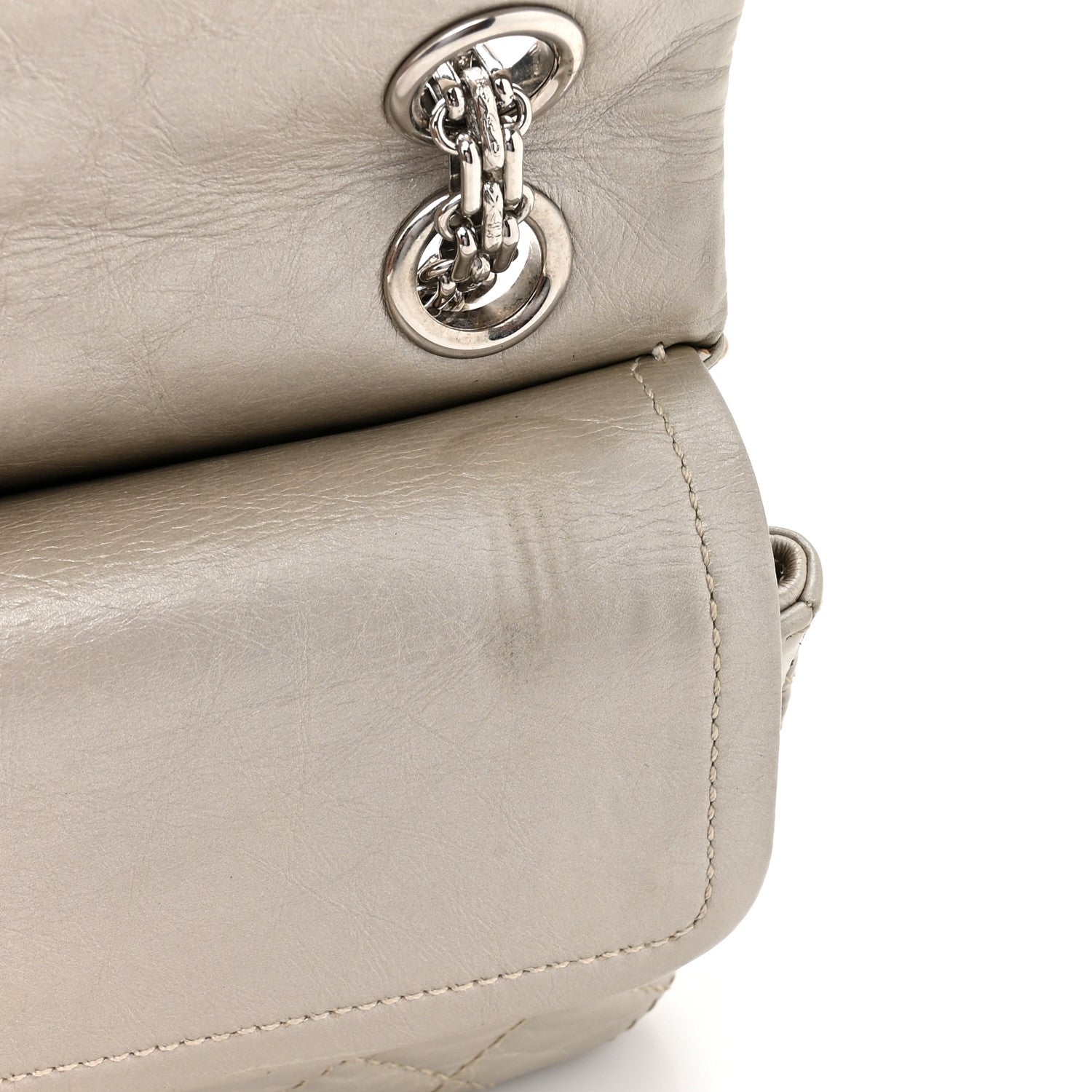 Chanel Metallic Aged Calfskin Quilted 2.55 Reissue Mini Flap Light Gold 14 of 16