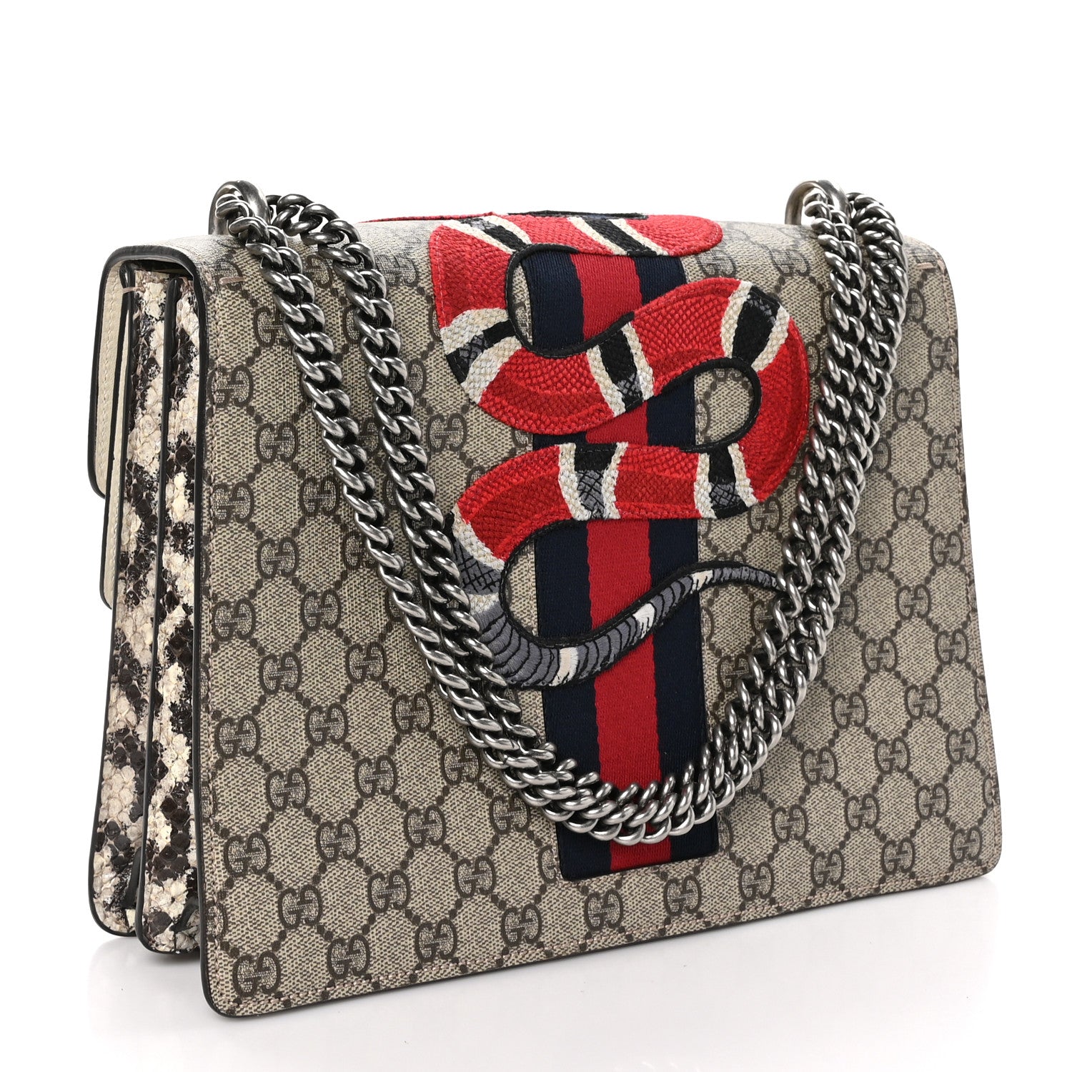 Gucci GG Supreme Monogram Kingsnake Embroidered Medium Dionysus Shoulder Bag Beige 3 of 11