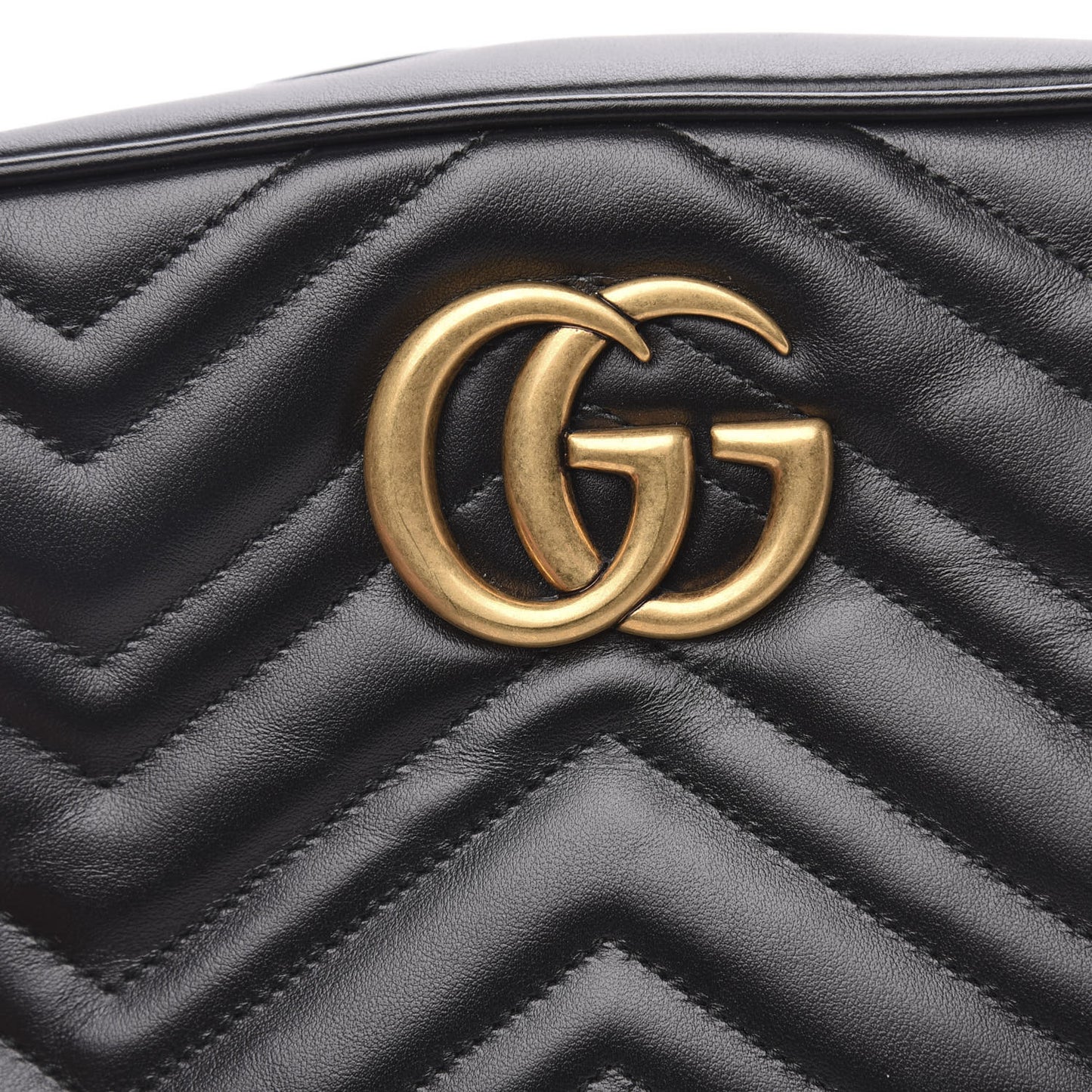 Calfskin Matelasse Small GG Marmont Chain Shoulder Bag Black