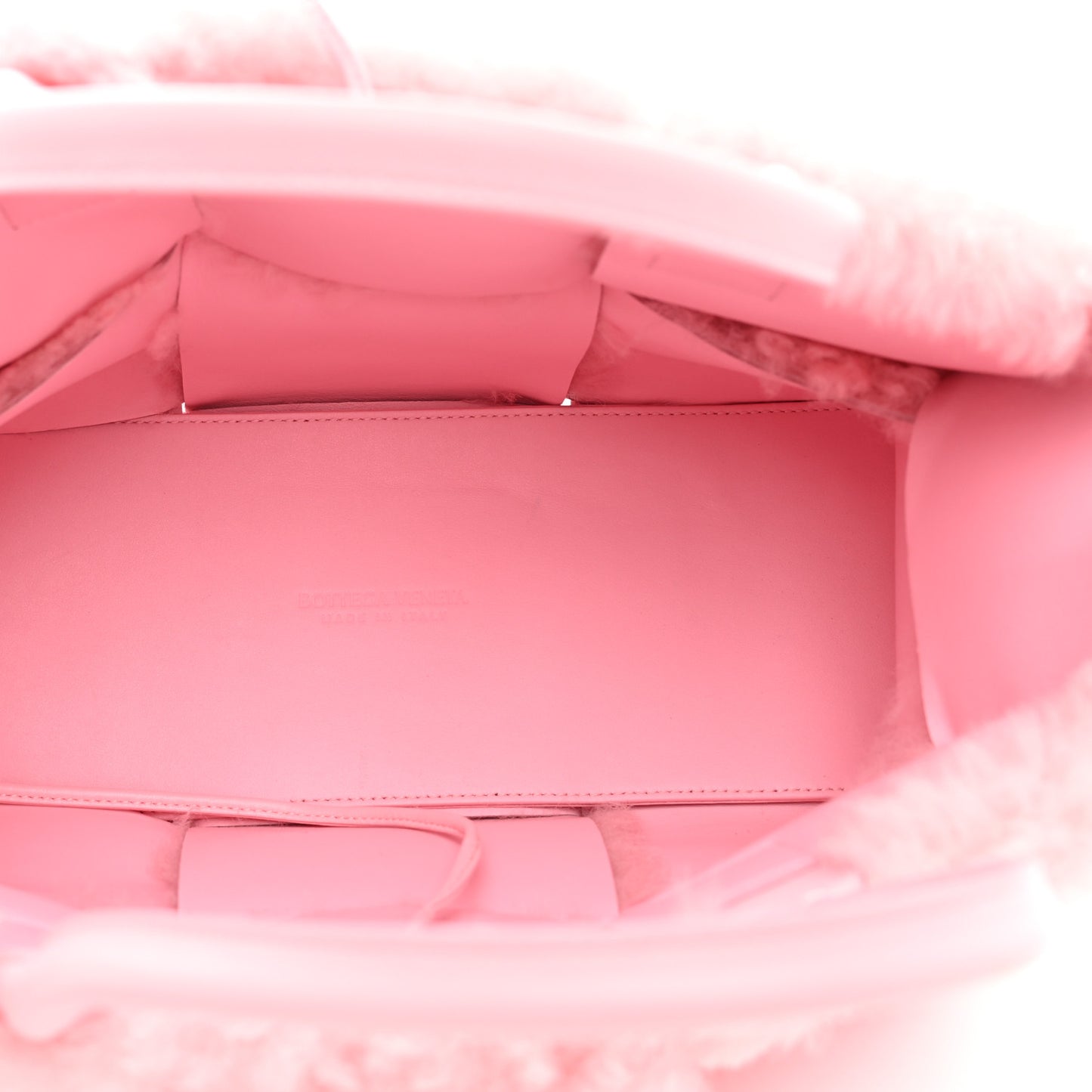 Shearling Small Intrecciato Arco Tote Popsicle