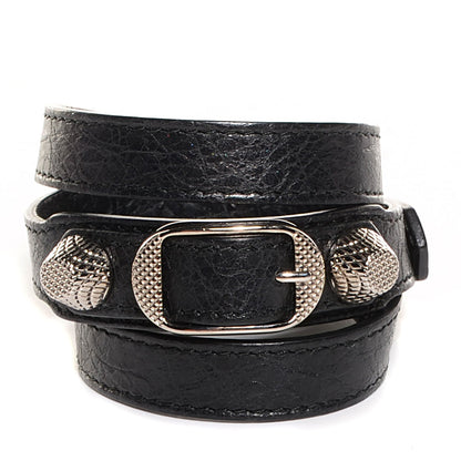 Balenciaga Agneau Giant Silver Hardware Triple Tour M Braceletedium Black 1 of 9
