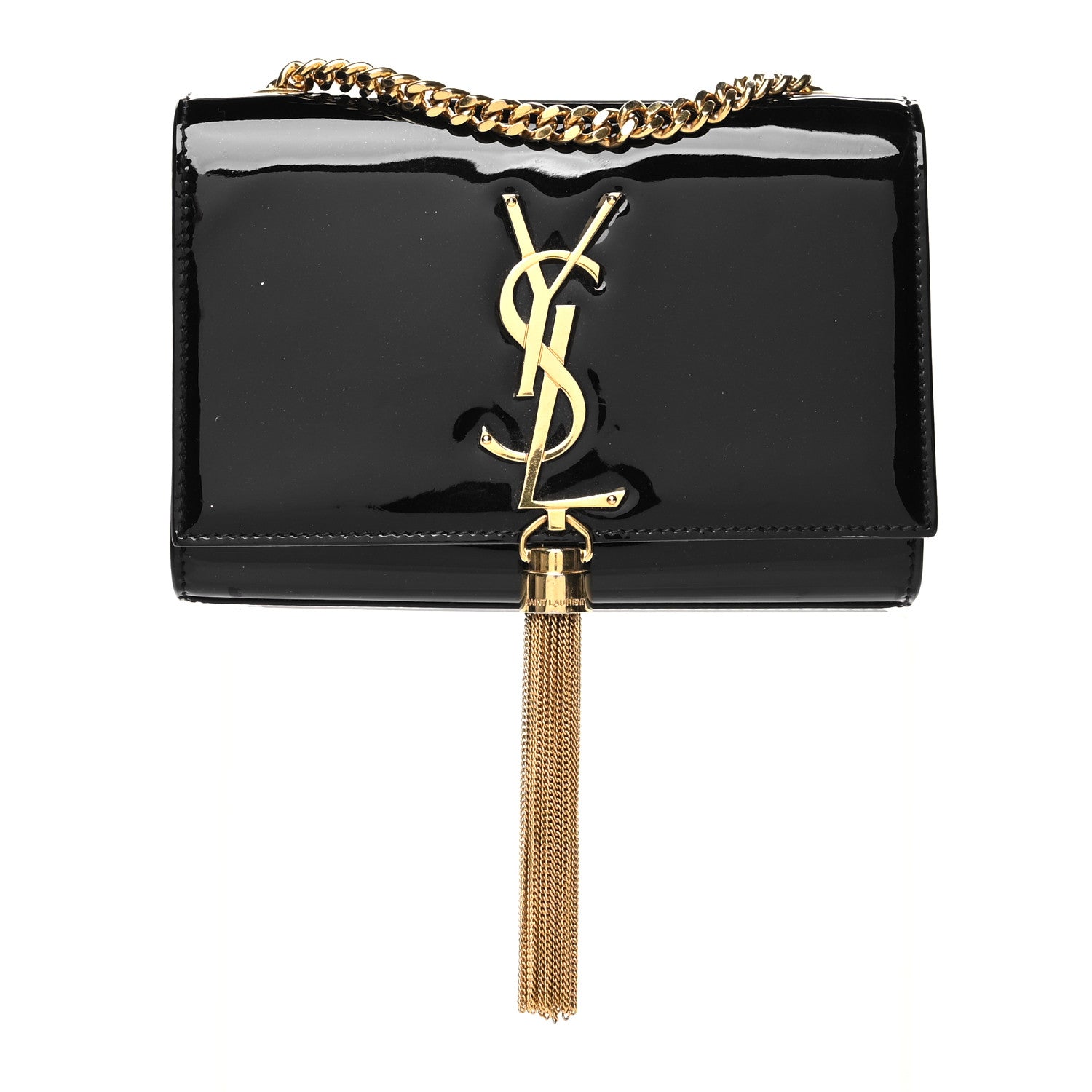 Saint Laurent Patent Small Classic Monogram Kate Tassel Satchel Black 1 of 11