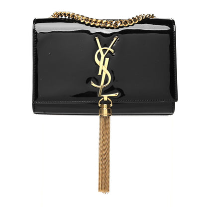 Saint Laurent Patent Small Classic Monogram Kate Tassel Satchel Black 1 of 11