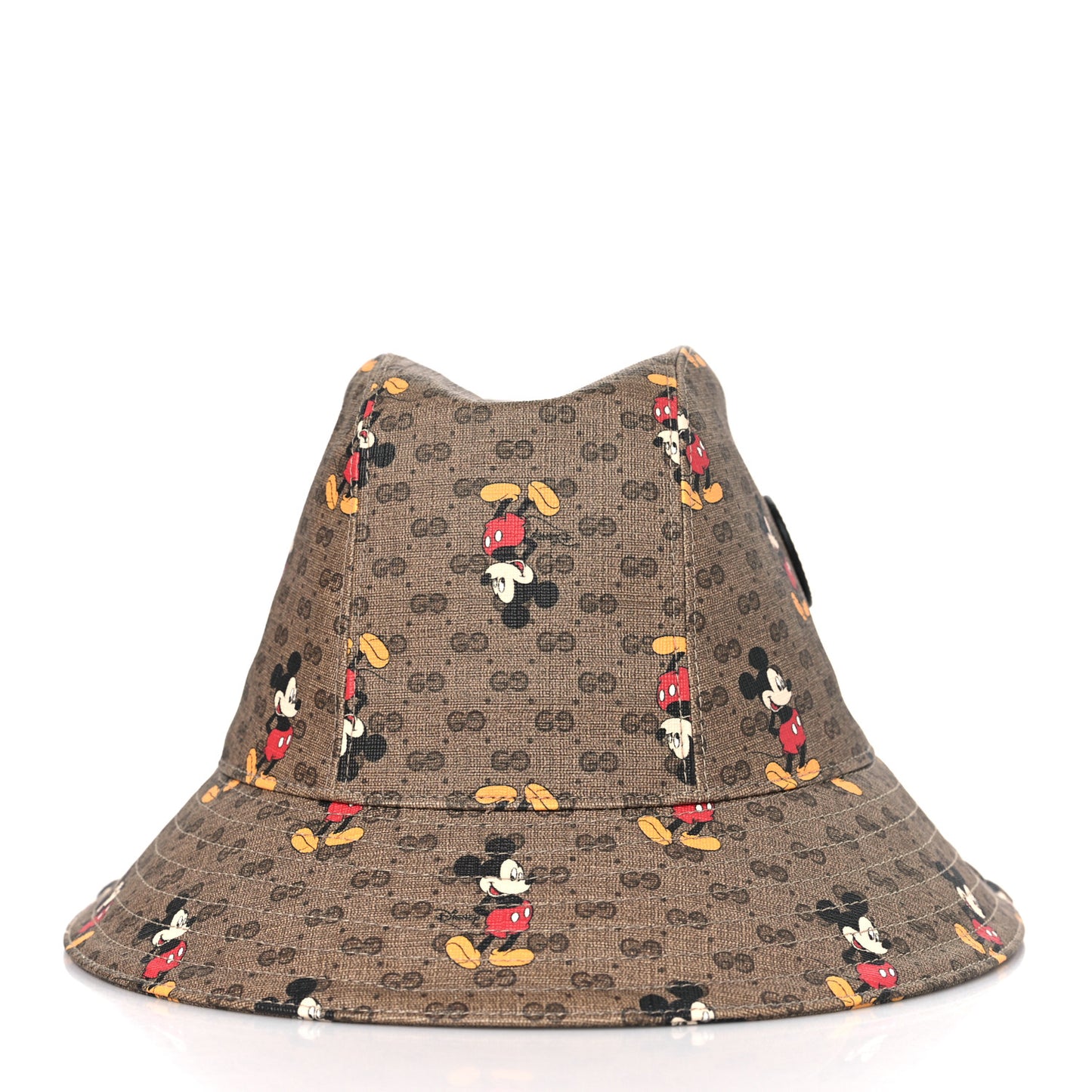 X DISNEY Mini Vintage GG Supreme Monogram Mickey Mouse Trent Bucket Hat M Beige Ebony Yellow