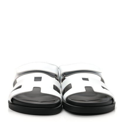 Hermes Calfskin Womens Chypre Sandals 36.5 White 2 of 9